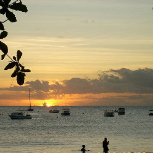 Sunset over Carlisle Bay, Barbados From Beach Cottage Porch